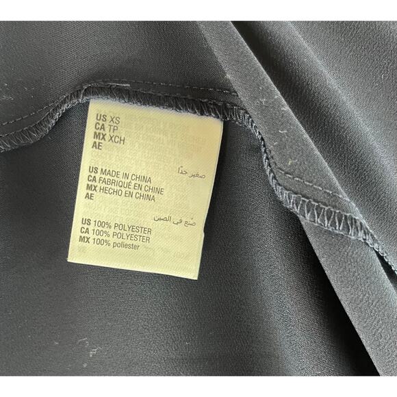 Now And This Button Down Dark Blue Satin Top - Picture 7 of 7